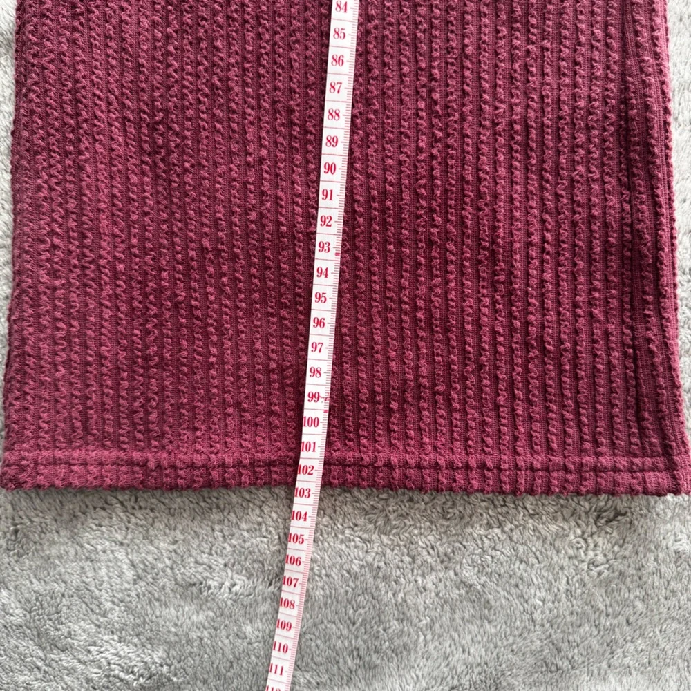 GIRL CRUSH GANG Wide Leg Waffle Pants - Dusty Rose/Muted Pink/Plum - Size S - Picture 9 of 9